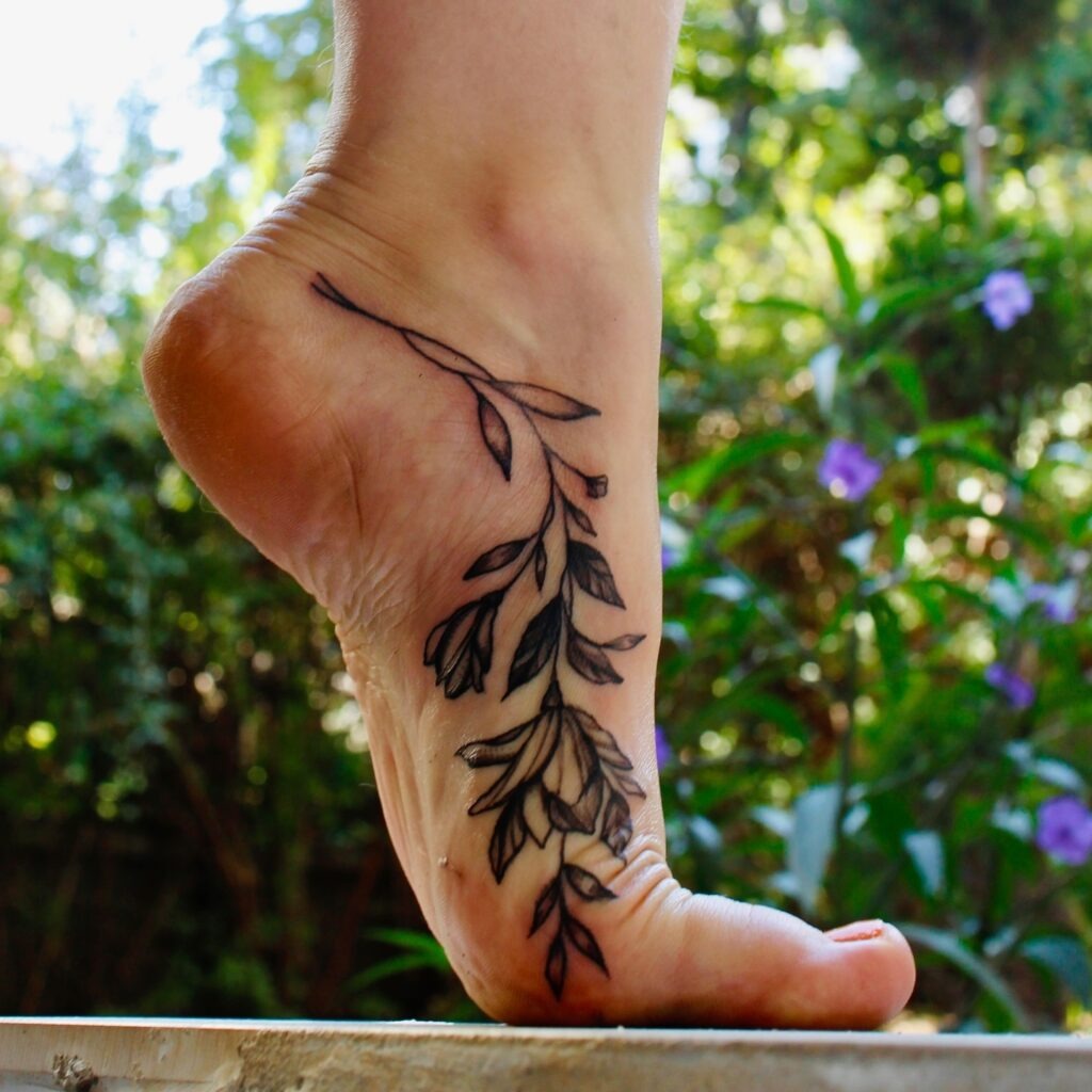 Watercolor Flying Birds Foot Tattoo Tattoo Design