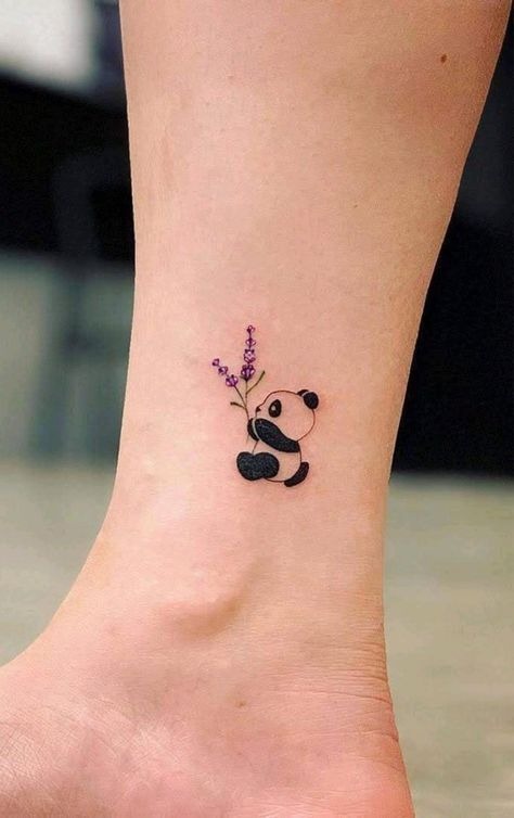 Tiny Panda Ankle Tattoo Tattoo Design