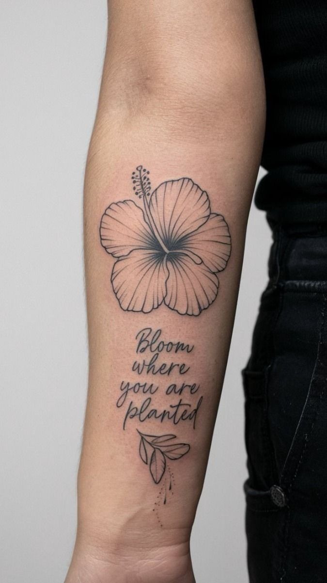 Flowing Hibiscus Sleeve Design Tattoo Design