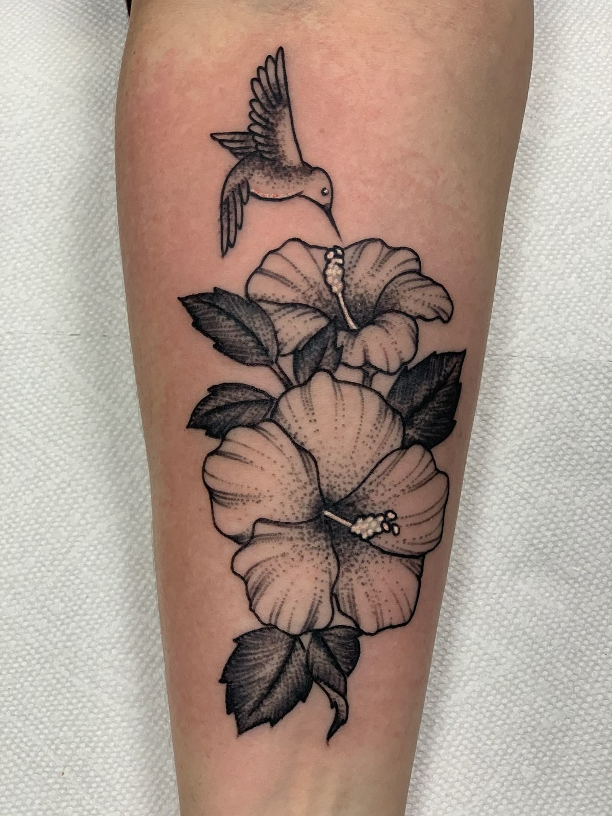 Hibiscus And Motivational Quote Tattoo Design