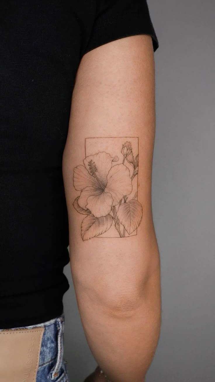Tropical Hibiscus Shoulder Tattoo Tattoo Design