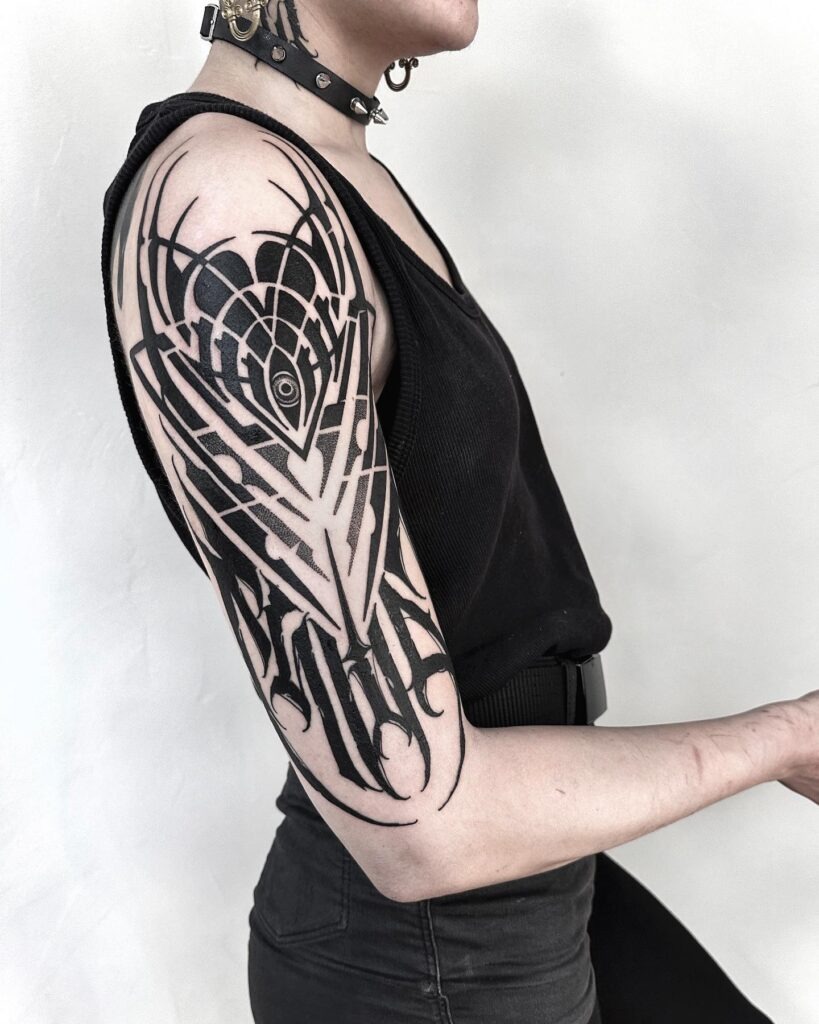 Abstract Blackwork Half Sleeve Tattoo Tattoo Design