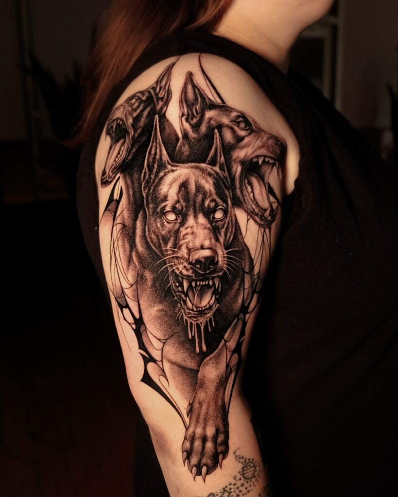 Cerberus Three-Headed Dog Tattoo Tattoo Design