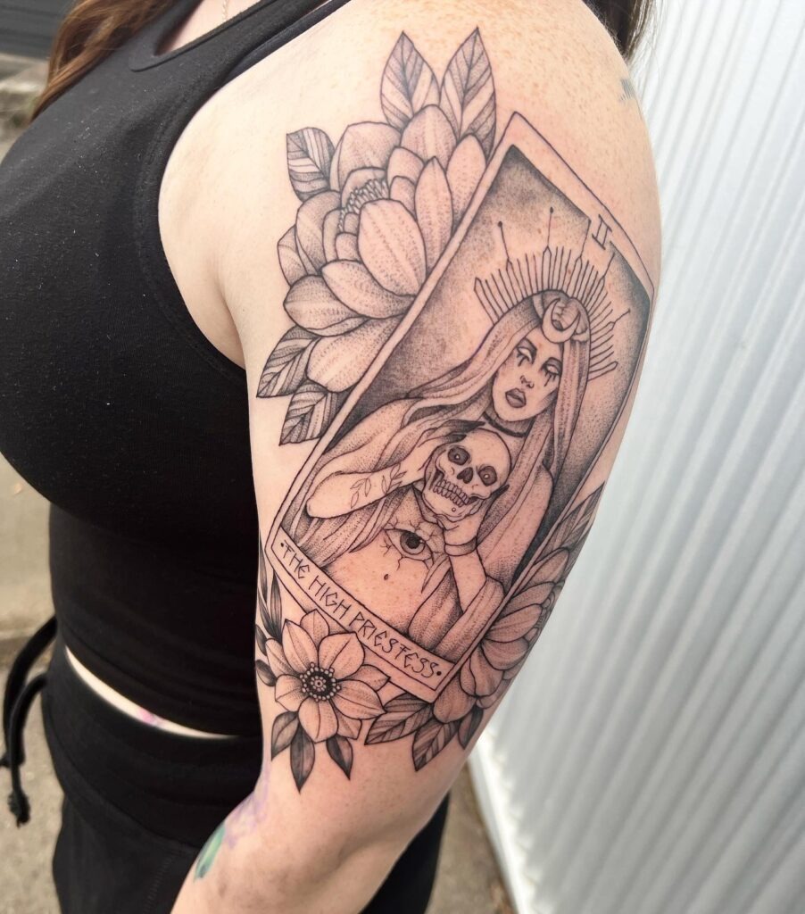 High Priestess Tarot Half Sleeve Tattoo Tattoo Design