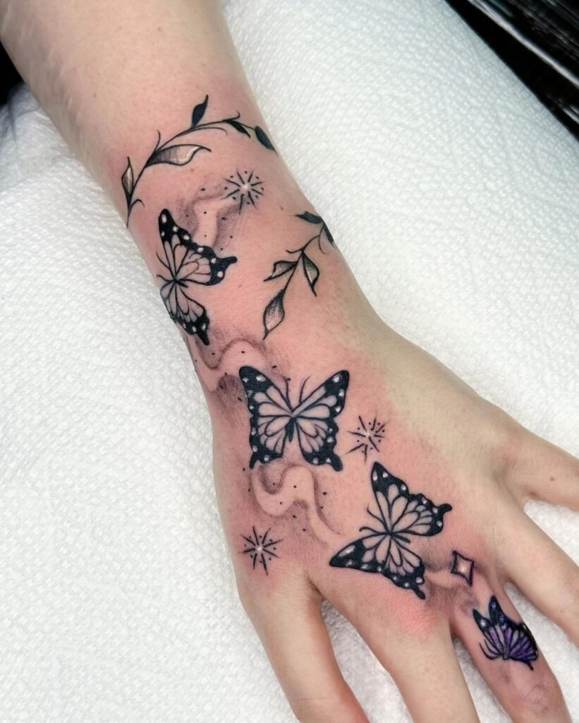 Elegant Leafy Hand Tattoo Design Tattoo Design