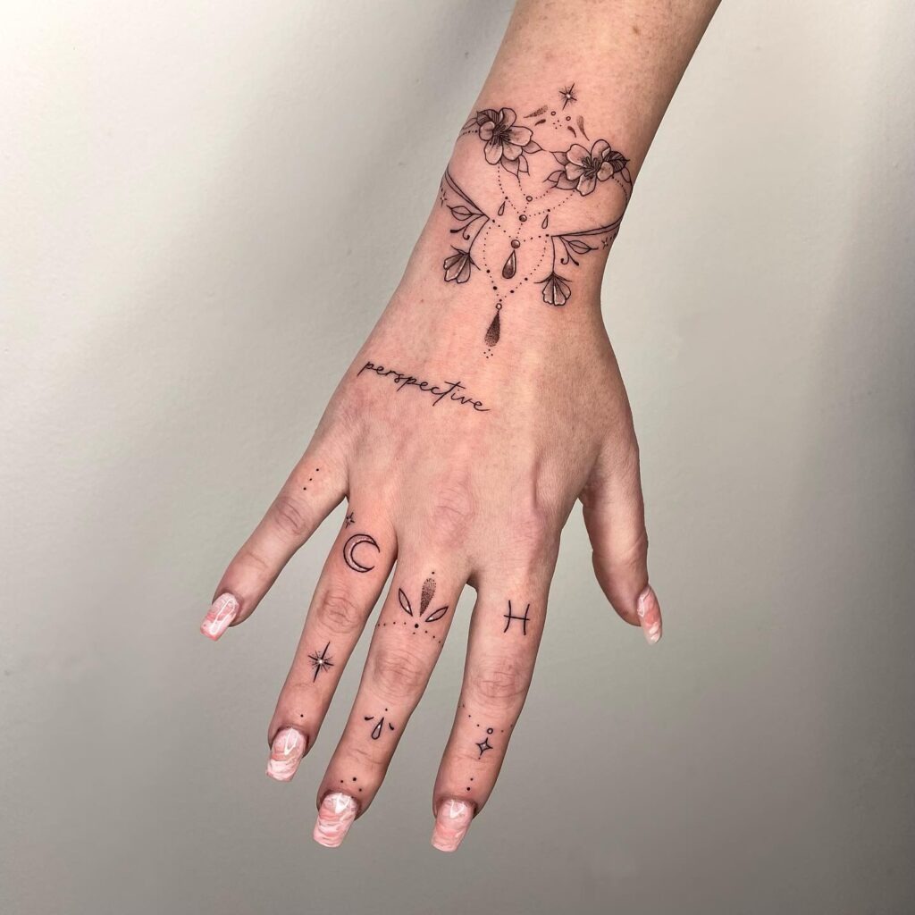 Eye and Blackberries Hand Tattoo Tattoo Design