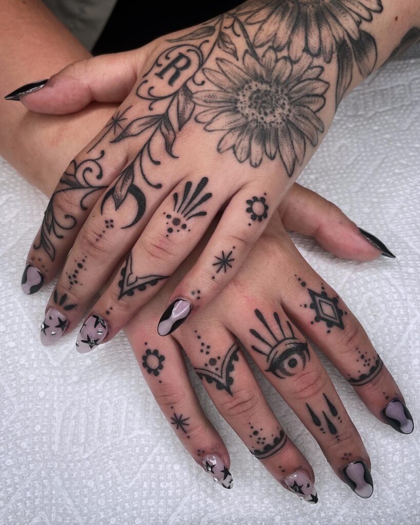 Fluttering Butterflies Hand Tattoo Tattoo Design