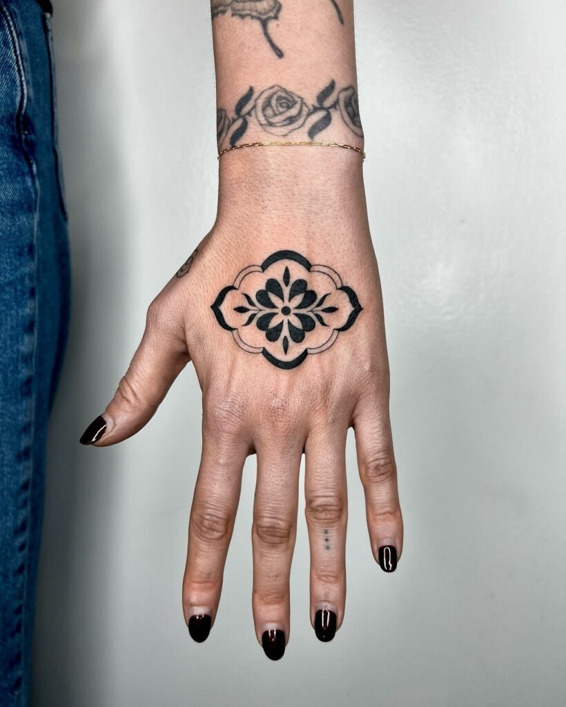 Playful Hand Tattoos with Cosmic and Minimalist Details Tattoo Design