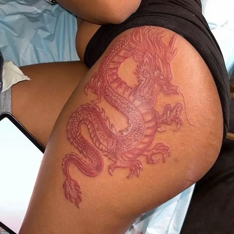 Delicate Floral Thigh Tattoo Tattoo Design