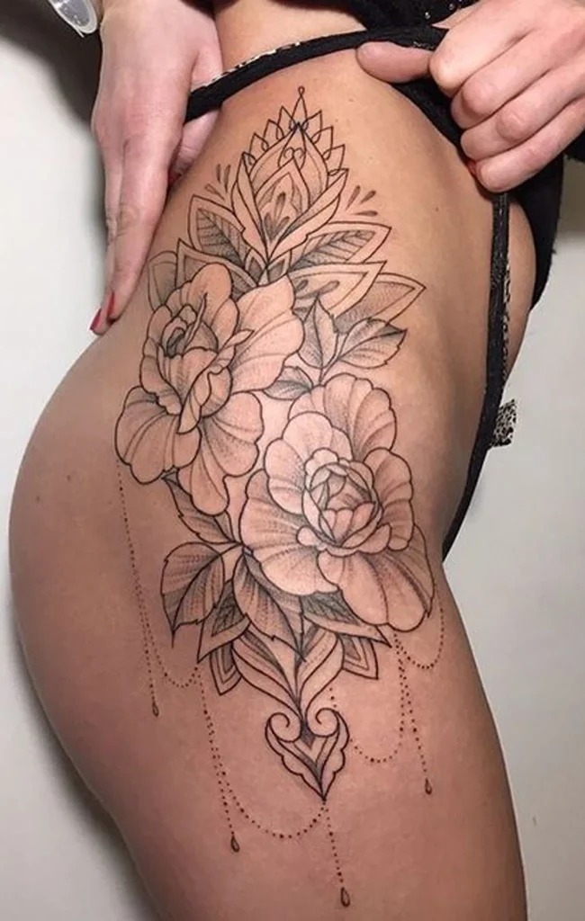 Elegant Floral Mandala Tattoo Design