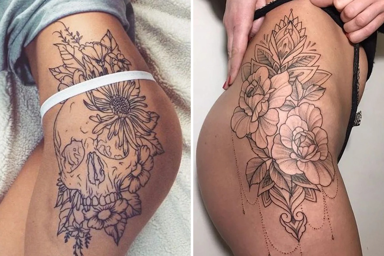 20+ Women Hip and Thigh Tattoo Ideas For Artistic Inspirations Meanings Featured Lookbook Collage