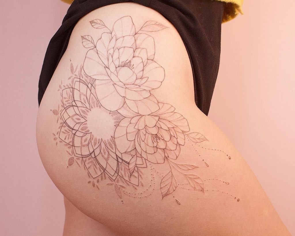 Floral Hip Tattoo Tattoo Design