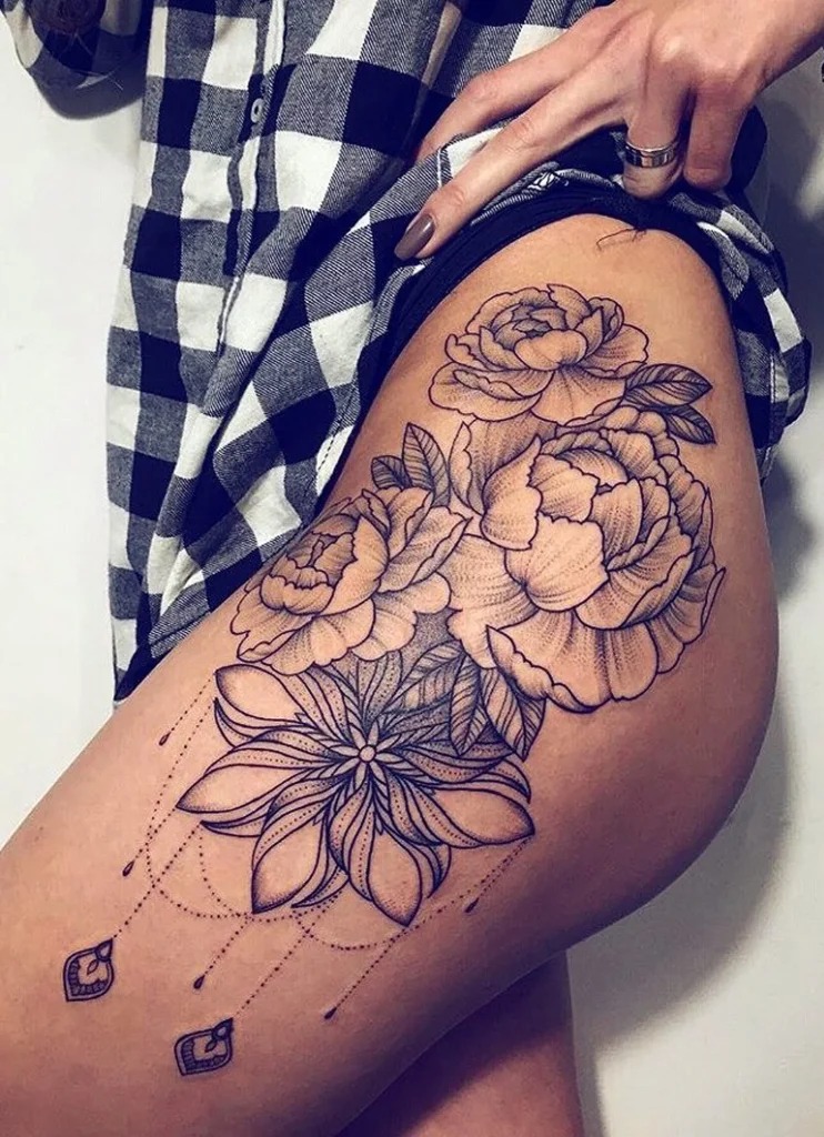 Majestic Tiger Thigh Tattoo Tattoo Design