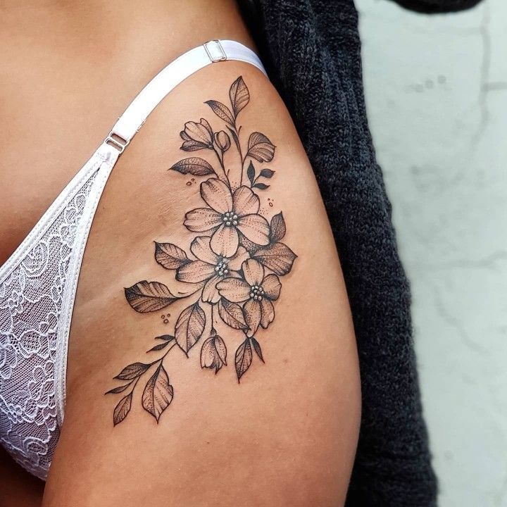 Rose and Blossoms Tattoo Tattoo Design