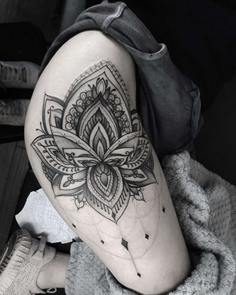 Mandala Flower Hip Tattoo Tattoo Design