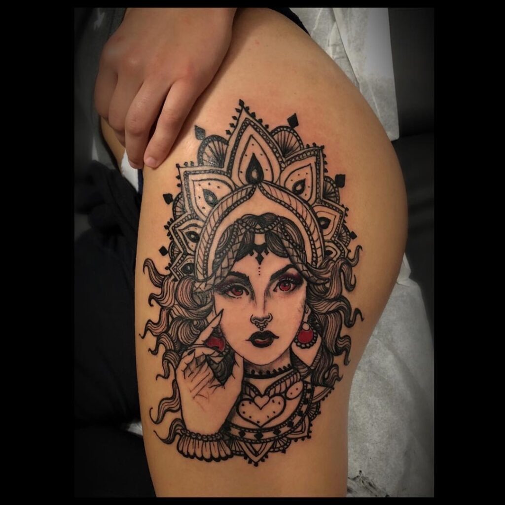 Mandala Woman Hip Tattoo Tattoo Design