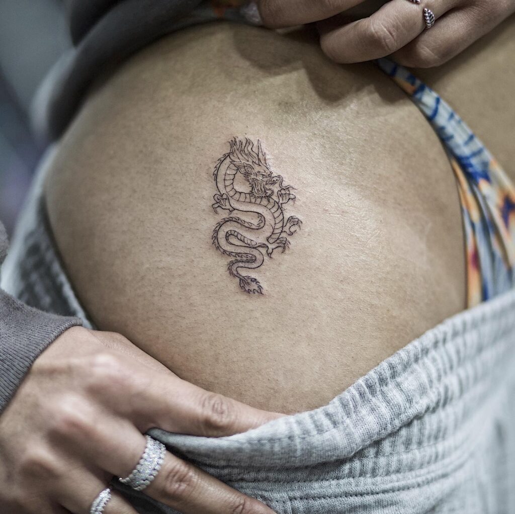 Small Dragon Hip Tattoo Tattoo Design