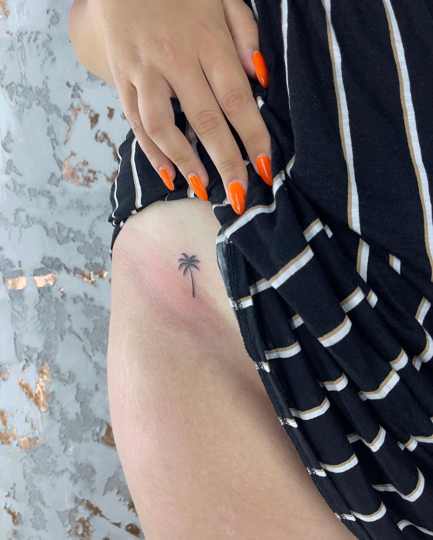 Tiny Palm Tree Hip Tattoo Tattoo Design