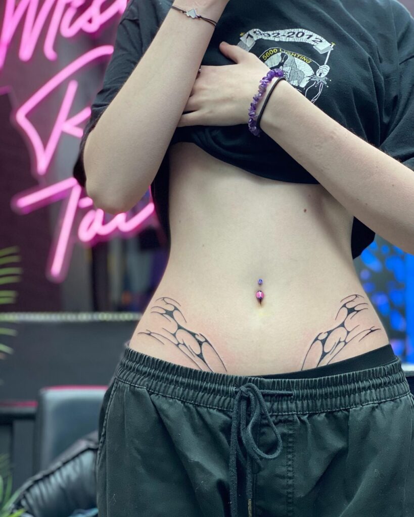 Tribal Flame Hip Tattoo Tattoo Design