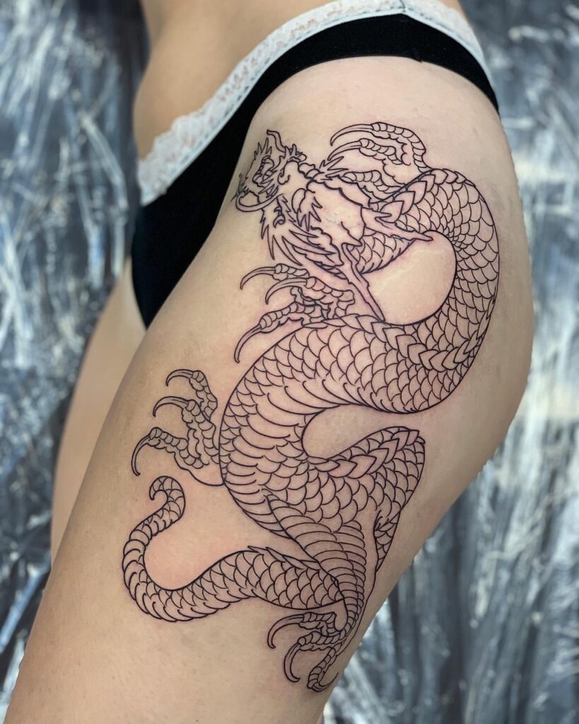 Animal Inspired Hip & Thigh Tattoo Ideas Tattoo Design
