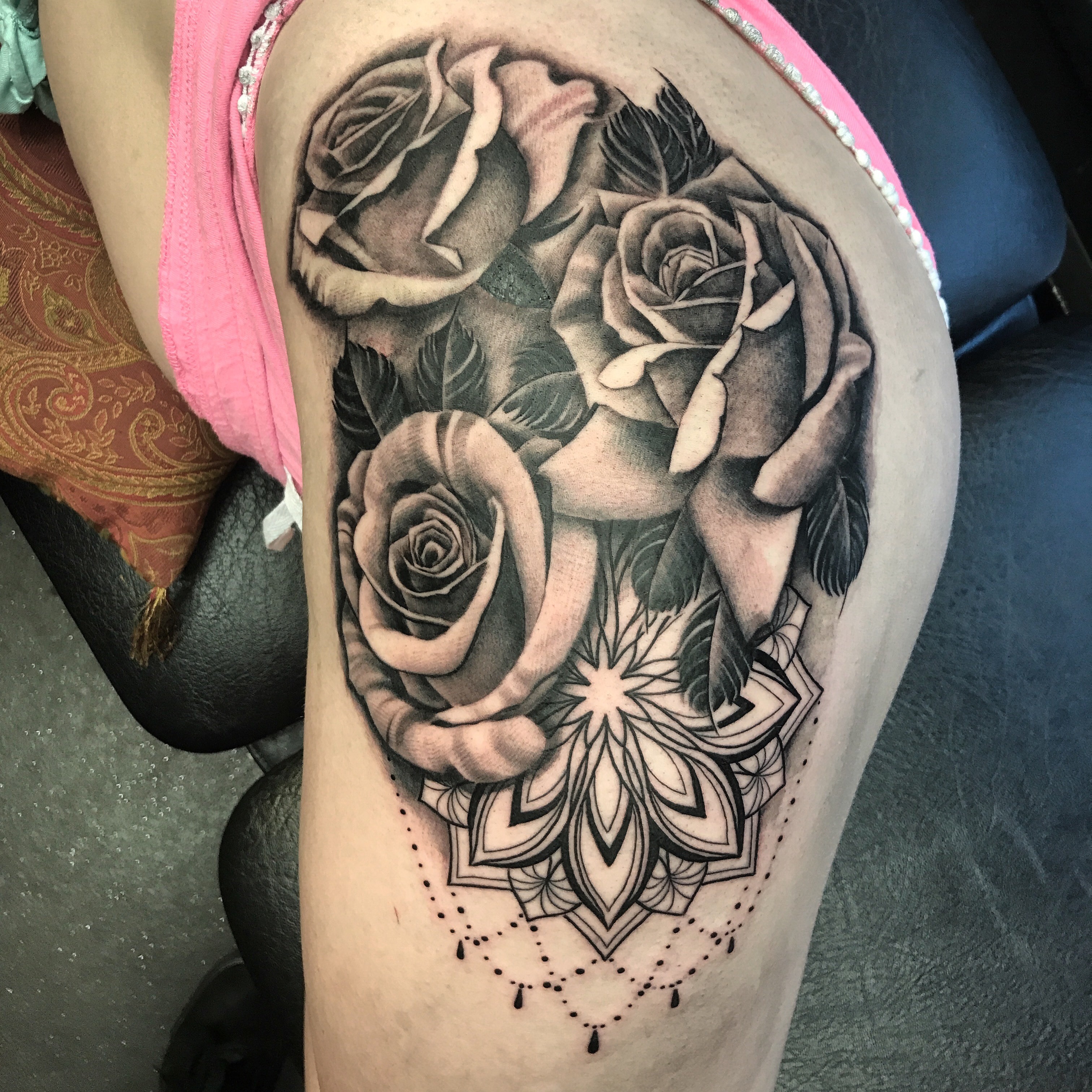 Blooming Sakura Branch Tattoo Design