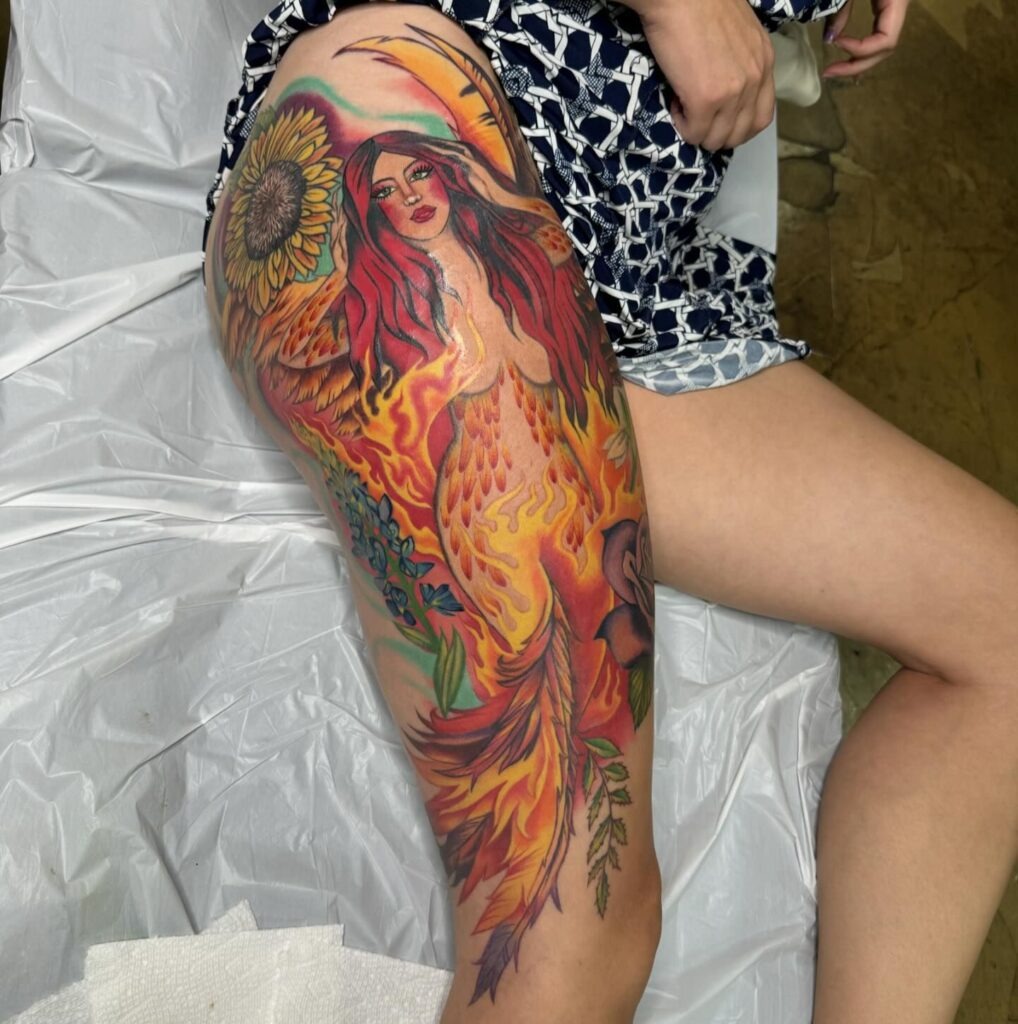 Colorful Jellyfish Tattoo Design