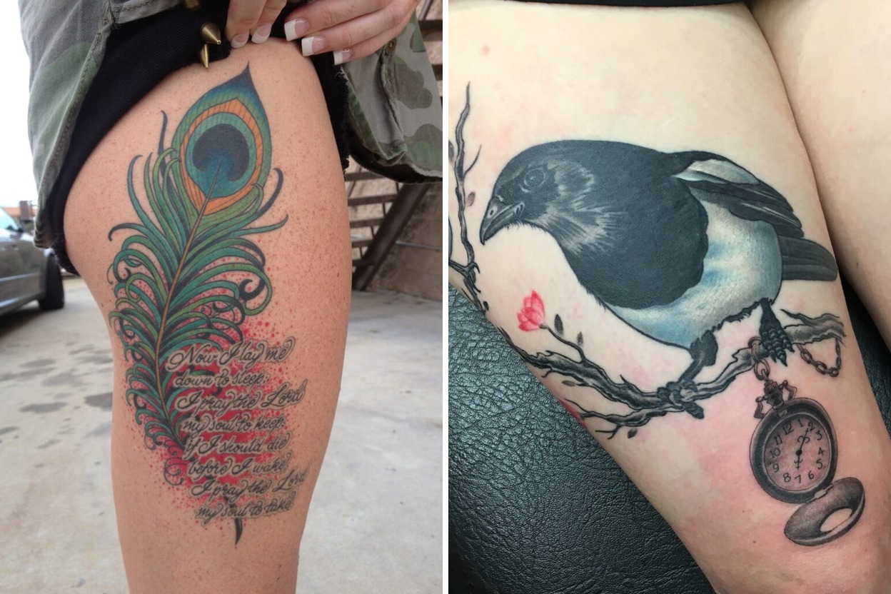 58+ Women Hip Thigh Tattoo Ideas & Inspiration Featured Lookbook Collage
