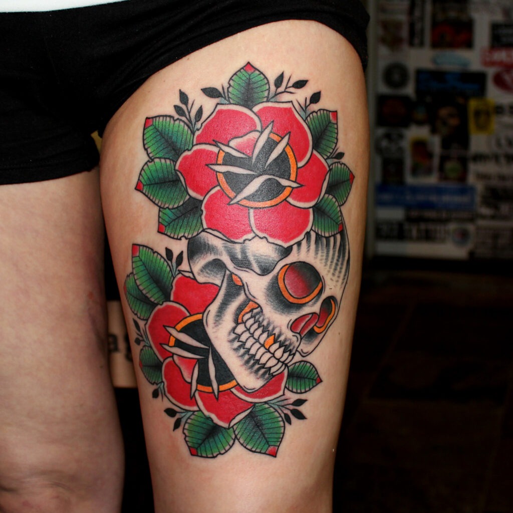 Floral Hip & Thigh Tattoo Ideas Tattoo Design