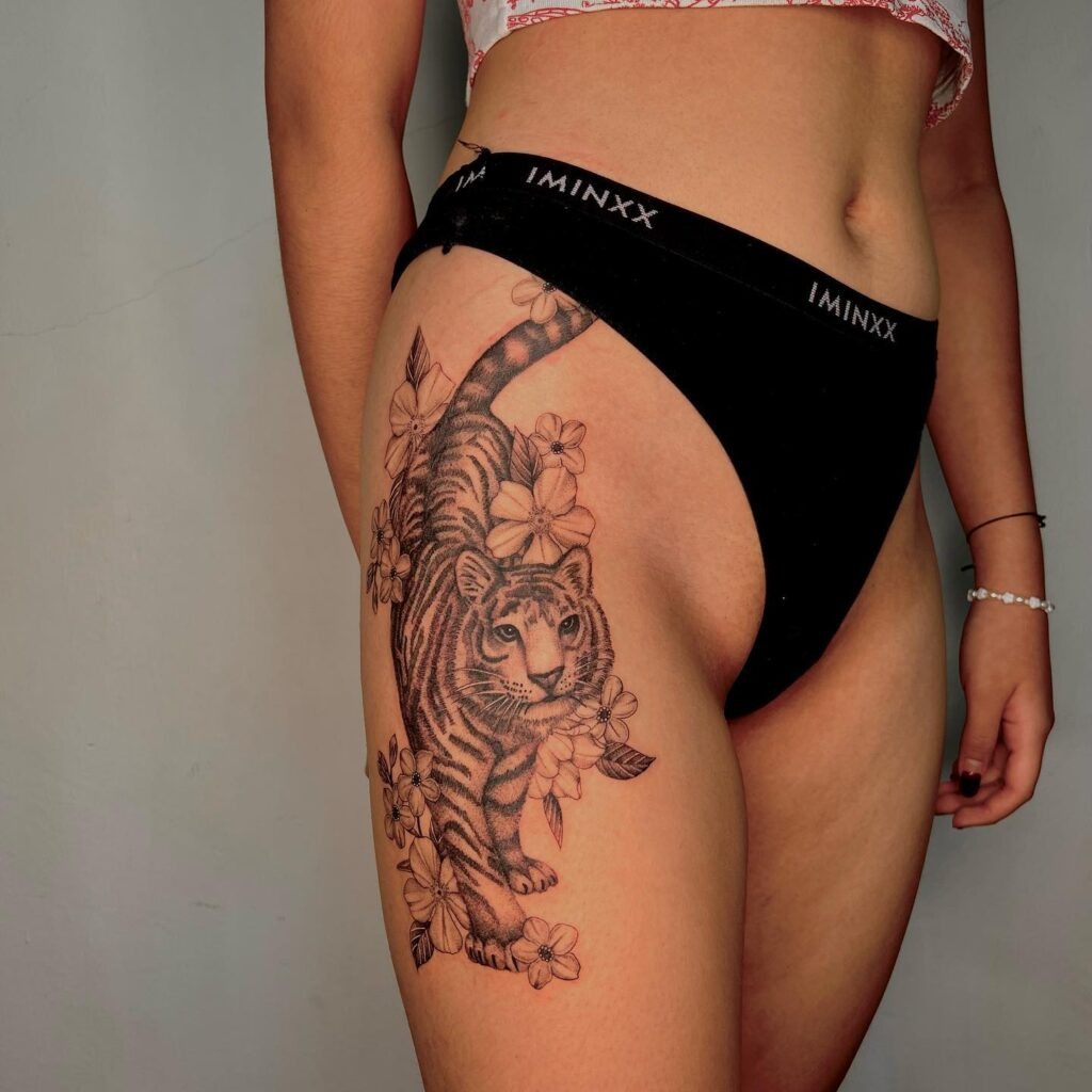 Mandala Elephant within a Geometric Frame Tattoo Design