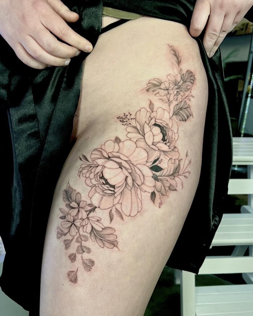 Monochrome Roses with Mandala Tattoo Design