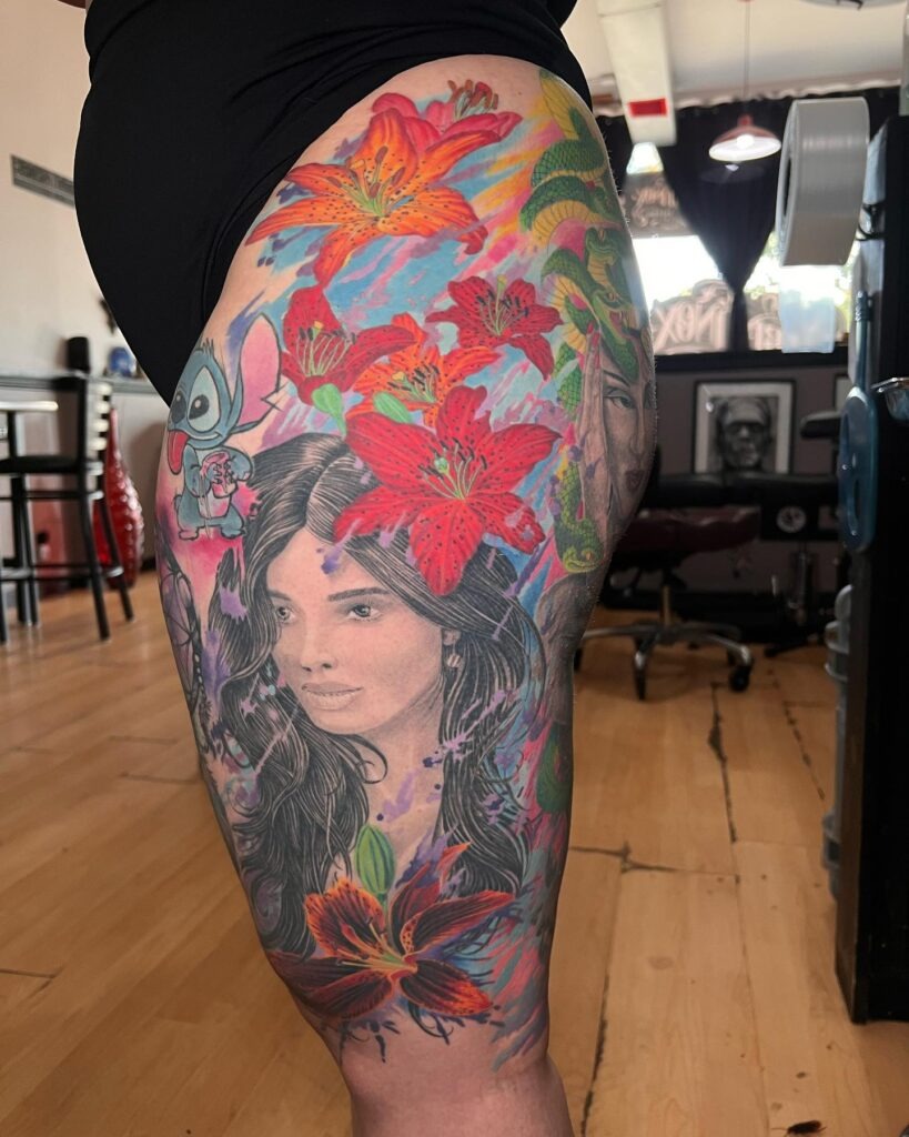 Phoenix in Flight Tattoo Design