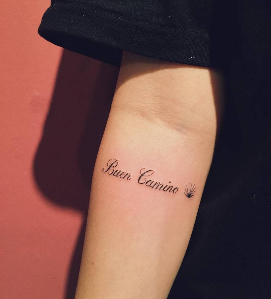 "Buen Camino" Text Tattoo Tattoo Design