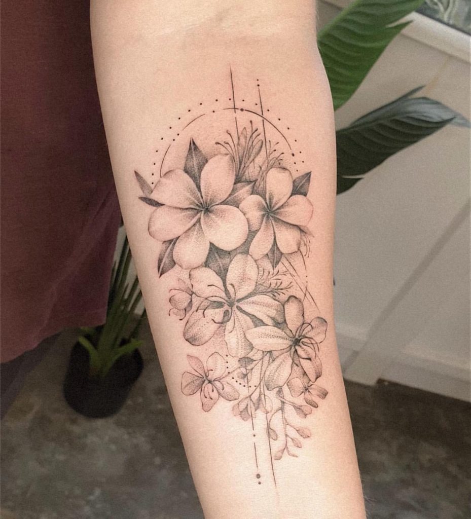 Feminine Floral Grace Tattoo Design