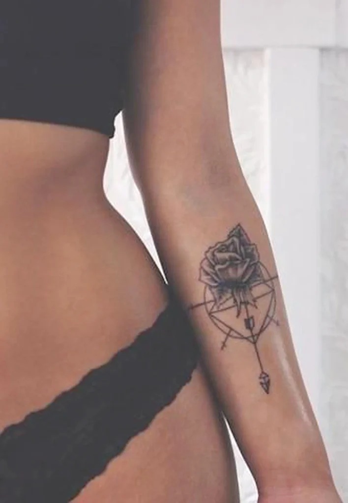 Geometric Rose Tattoo Tattoo Design