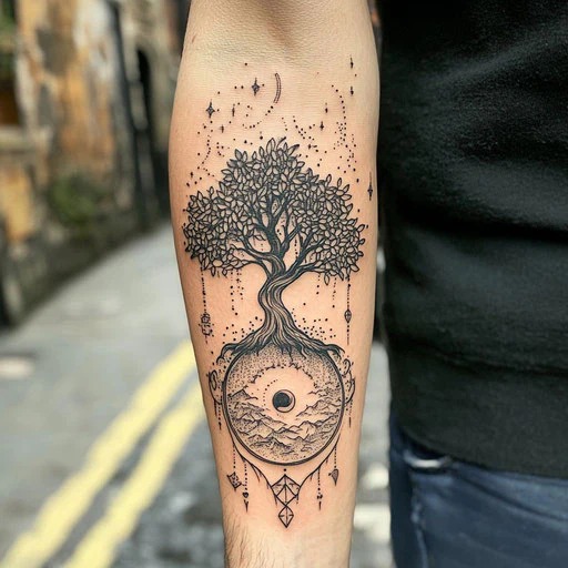 Lotus with Sacred Geometry Tattoo Tattoo Design