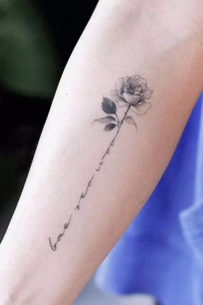 Minimalist Lotus and Leaf Design Tattoo Tattoo Design