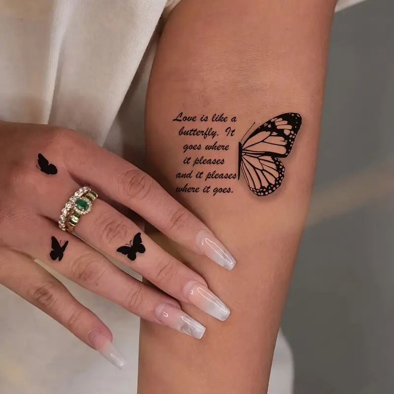 Butterfly Quote Tattoo Tattoo Design