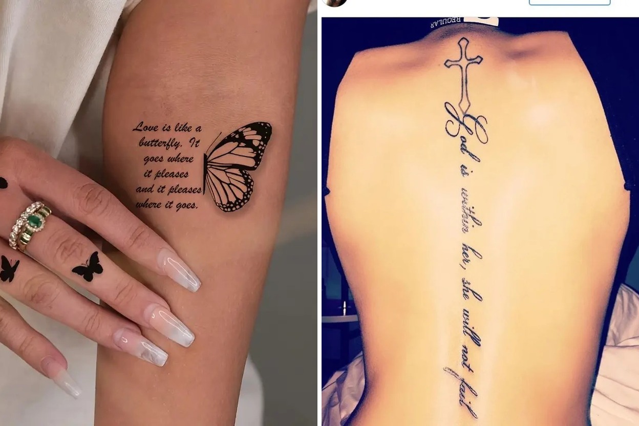 33+ Women Inspirational Quote Tattoo Ideas & Inspiration Featured Lookbook Collage