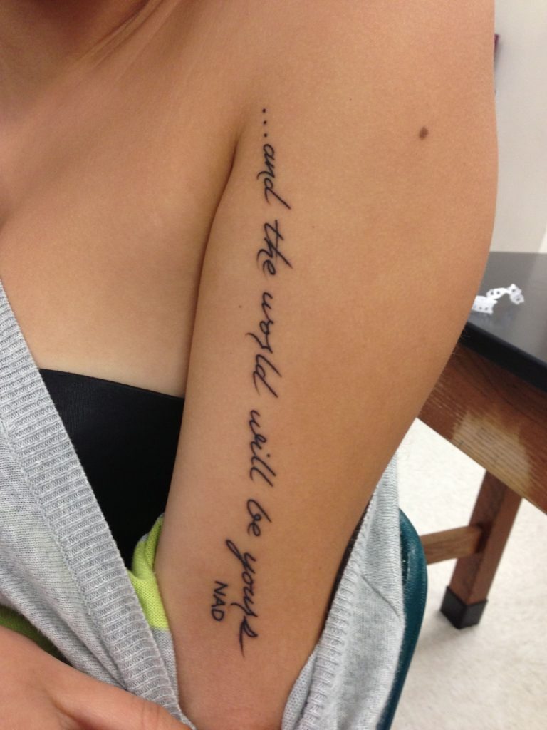 Side Arm Quote Tattoo Tattoo Design