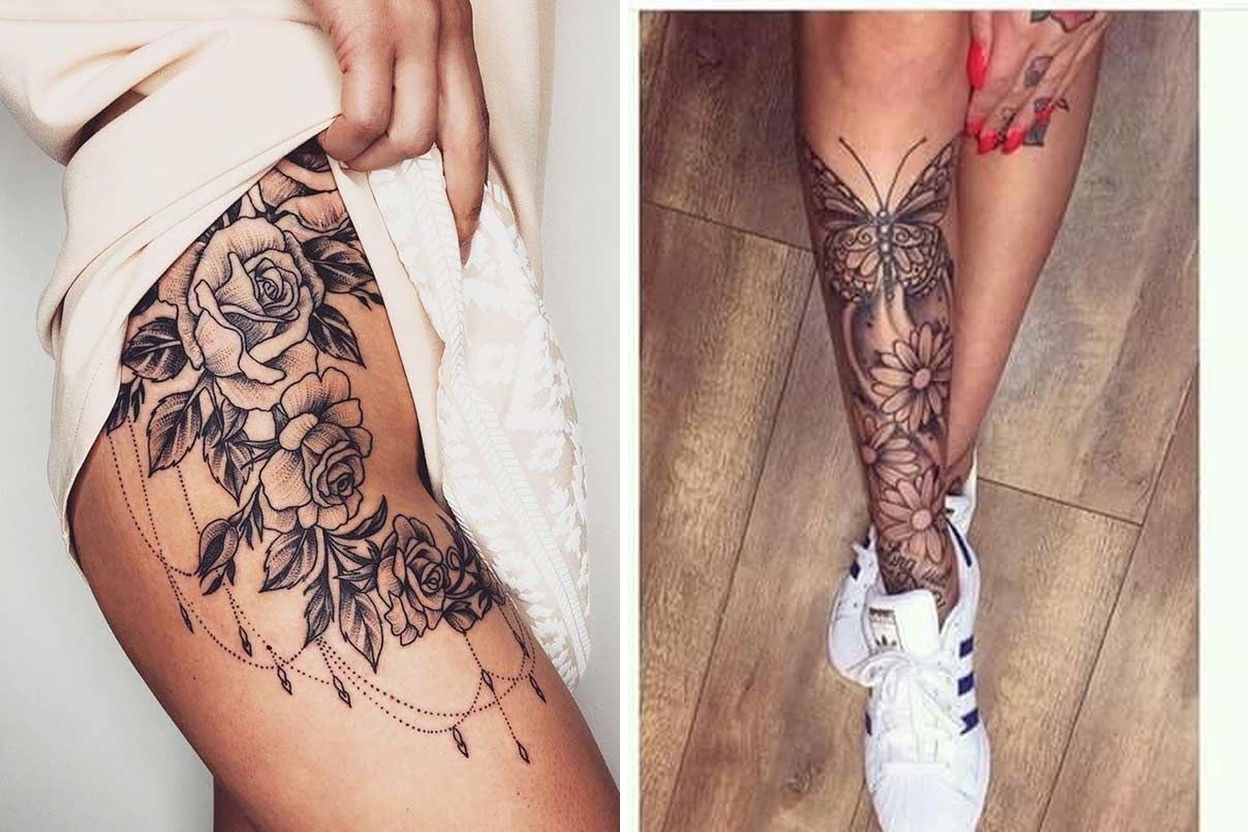 18+ Women Leg Tattoo Ideas For An Expression of Art and Identity Featured Lookbook Collage