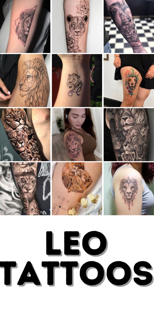 Detailed Lion Family Sleeve Tattoo Tattoo Design