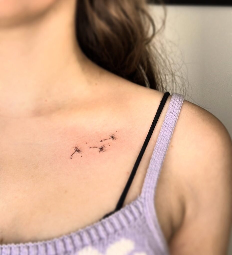 Dandelion Seeds Collarbone Tattoo Tattoo Design
