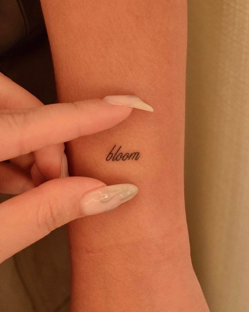Little “Bloom” Word Tattoo Tattoo Design