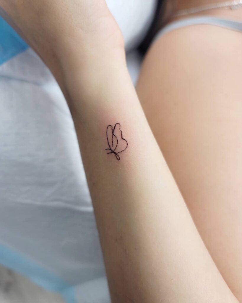Little Minimal Butterfly Tattoo Tattoo Design