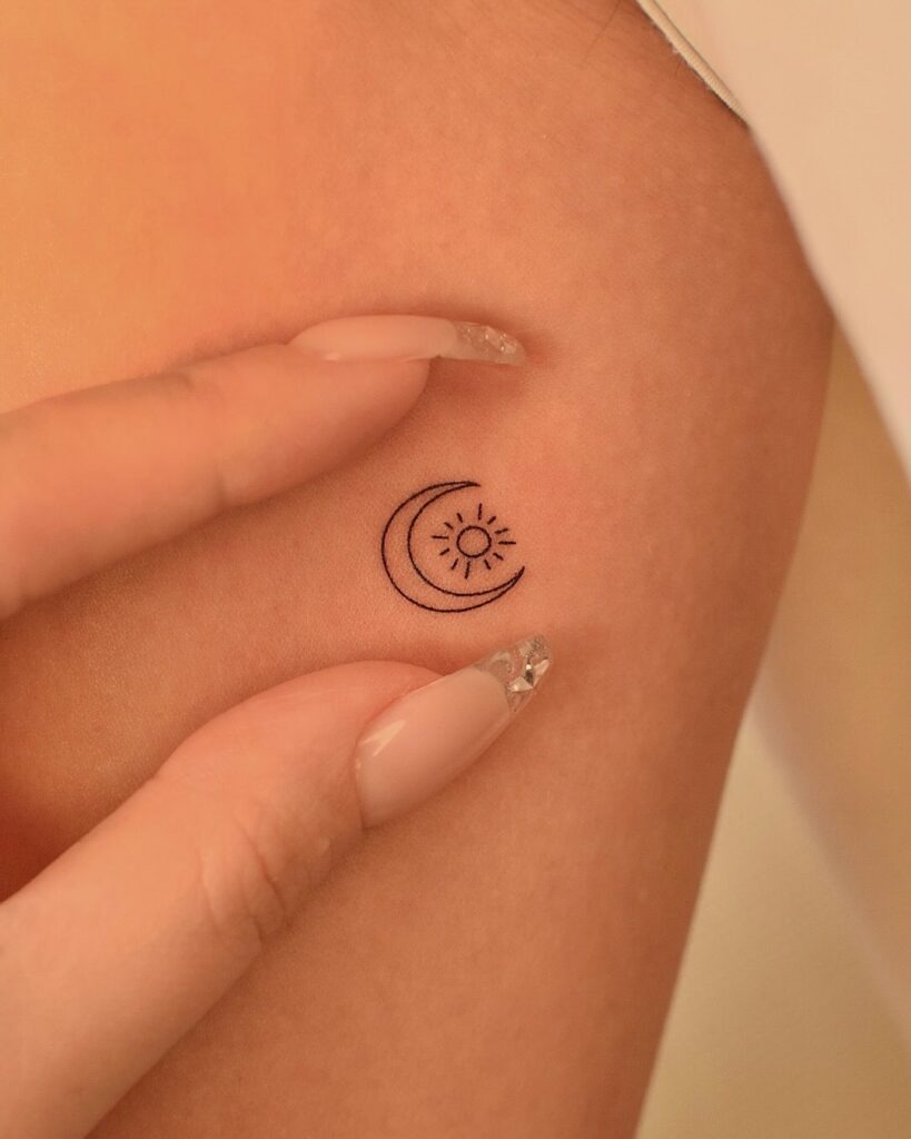 Little Sun and Moon Tattoo Tattoo Design
