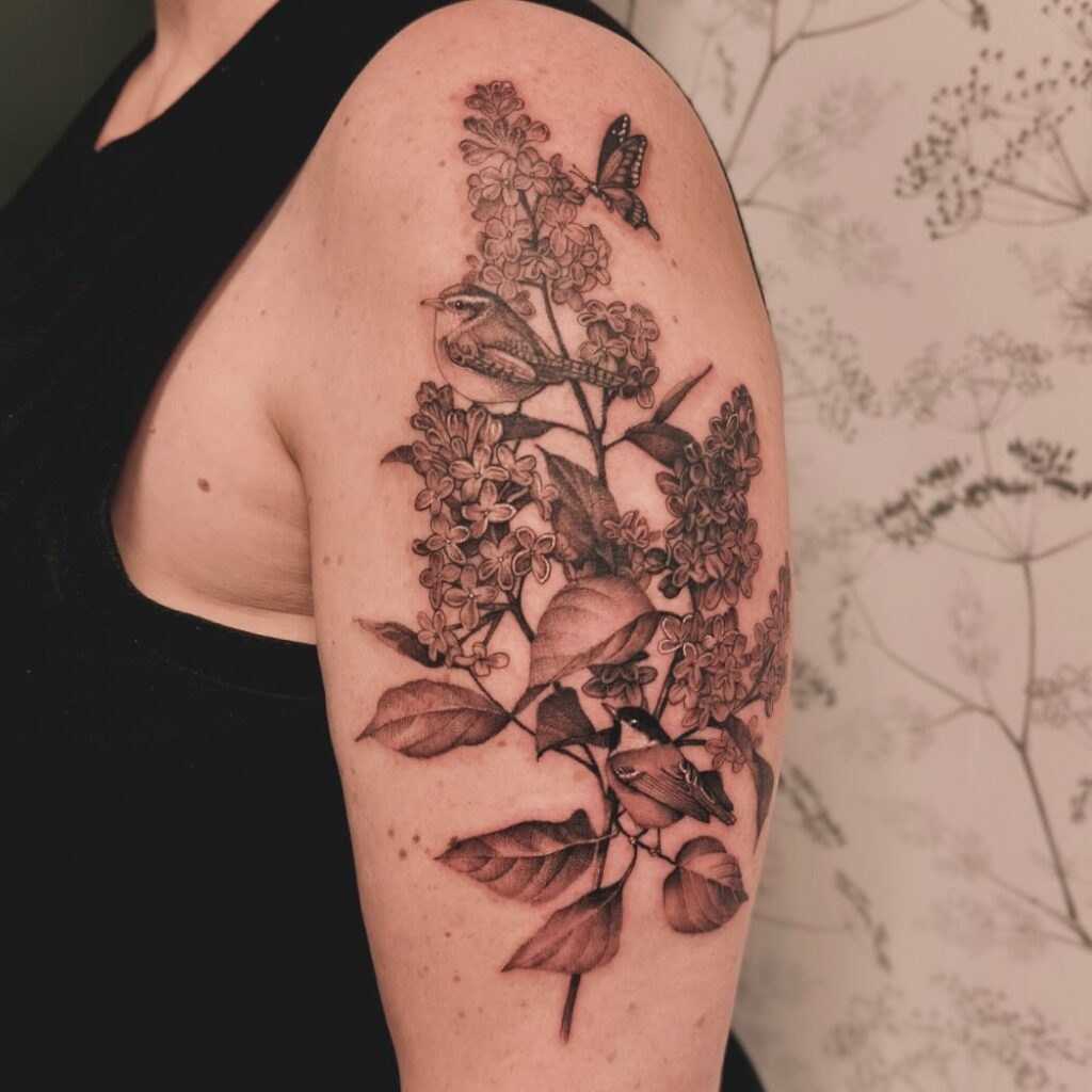 Geometric Mountain and Forest Tattoo Tattoo Design
