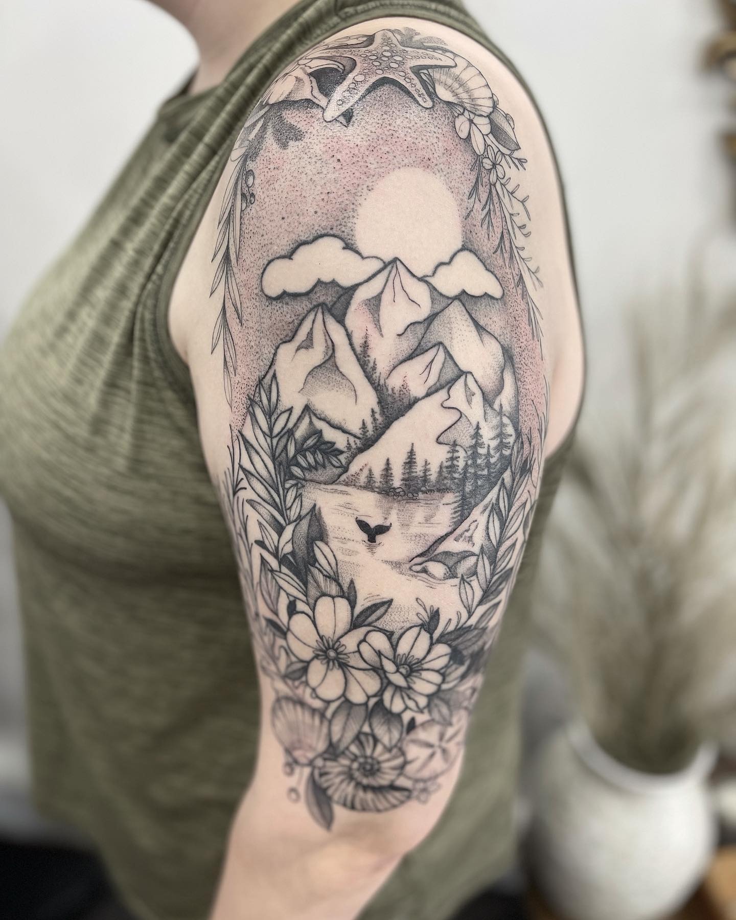 Mountain Meadow Nature Tattoo Tattoo Design
