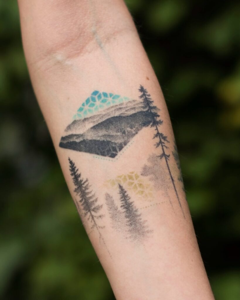 Peaceful Landscape Window Tattoo Tattoo Design