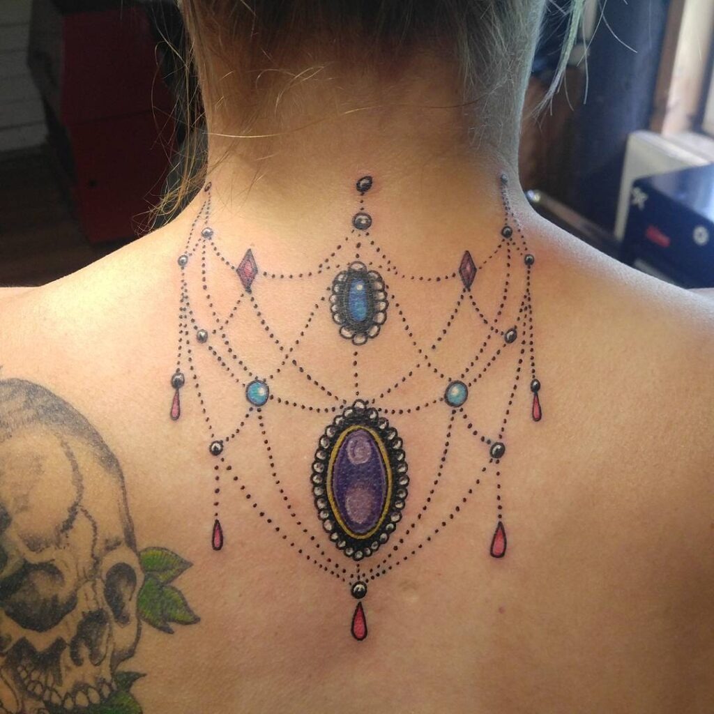Bold Black Butterfly Throat Tattoo Tattoo Design