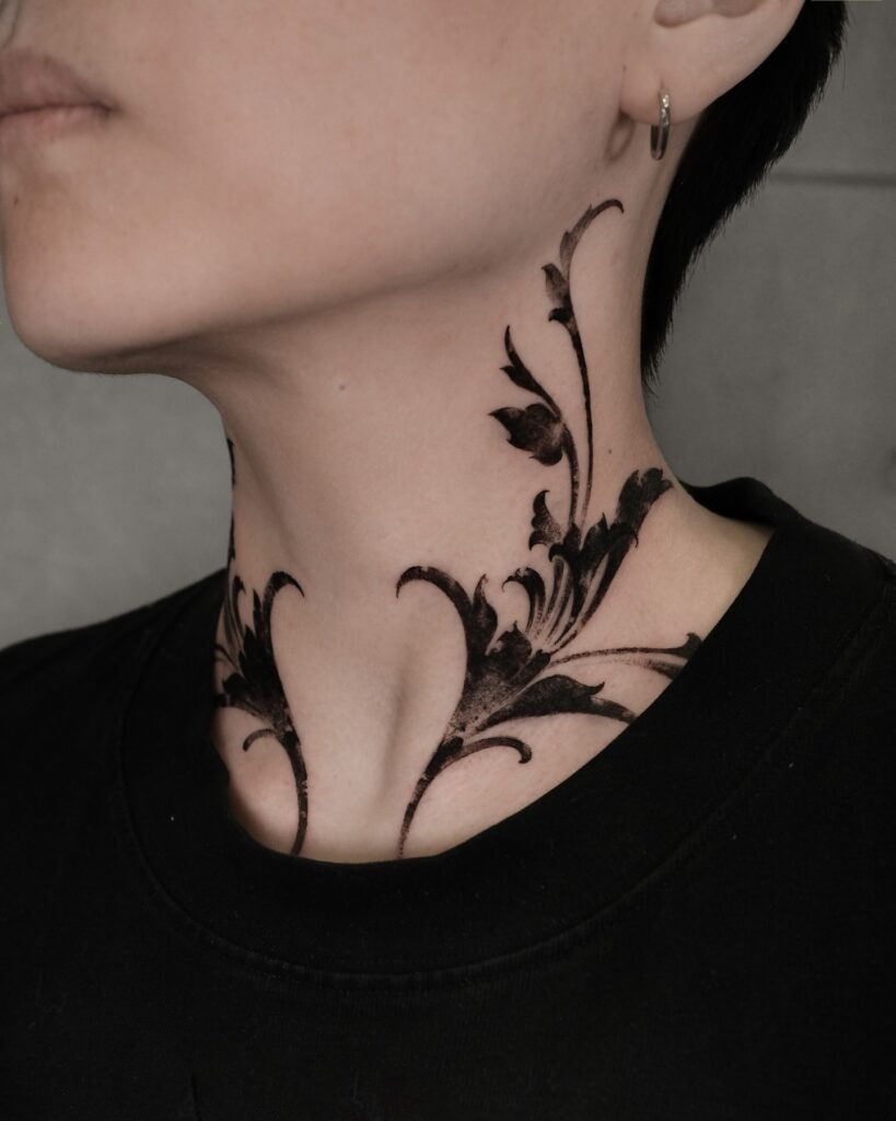 Bold Semicolon Neck Tattoo Tattoo Design